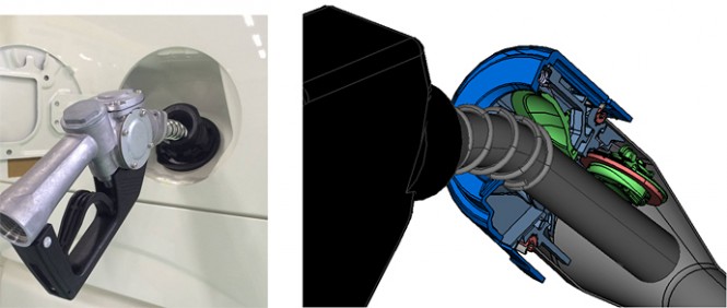 Figure 3. Nozzle inserted (fuel filler opening 
