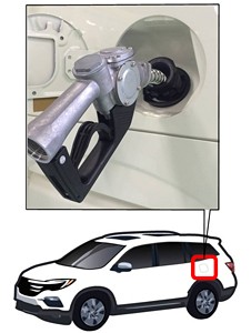 Figure 2. Location of capless fuel filler on vehicle