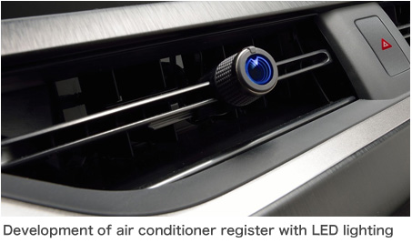 Development of air conditioner register with LED lighting
