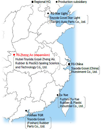 Weatherstrip production network in China